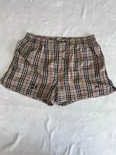 Burberry London Men’s Boxer Briefs Cotton Shorts Nova Check Monogran Size L