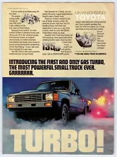 1985 TOYOTA TURBO PICKUP TRUCK Vintage 8"X11" Magazine Ad 1980's JNA5