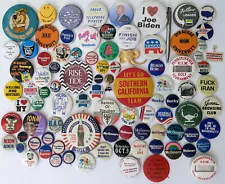 1950s - 2000s VINTAGE ADVERTISING POLITICAL BUTTON CAUSE PIN LOT