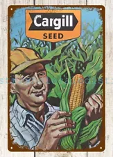 1960s Cargill seed corn cottage Barnyard farm metal tin sign i decor home