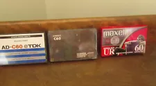 NEW OLD STOCK BLANK CASSETTE TAPES ASSORTED TDK MAXELL AMPEX SET OF 3