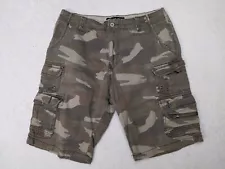 Iron Co Mens 32 Green Camo Shorts Mid Rise Cargo