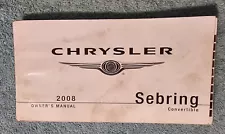 2008 Chrysler Sebring Convertible Owner's Manual - Free Shipping!!