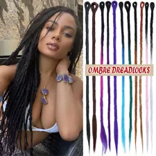 20"/24" Dreadlocks Hippie Hair Extensions Handmade AS Human Dreads Locs Ombre US