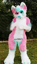 Furry Mascot Apricot Fursuit Teen Costumes Full Furry Husky Wolf Dog Fox