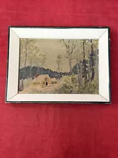 GRANDMA MOSES Snowbound Framed Canvas Painting Print VTG Farm Life Americana