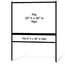 Real Estate Yard Sign Metal Frame, 24 x 36 Slide-In (1) Rider, Black (Pack of 1)