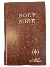 Holy Bible Placed By The Gideons English KJV Burgundy Hard Cover 1988