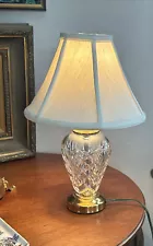 Waterford Marlow Small Crystal table Lamp Brass Base Waterford Mark