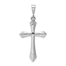 14k White Gold Passion Cross Pendant for Women 2.12g, L-44mm, 21mm