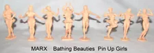 SET of all 8 reissue MARX AMERICAN BATHING BEAUTIES 60-70mm figures in peach