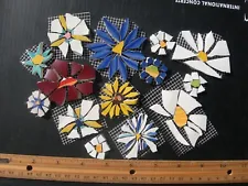 14 Daisy Mosaic Tile Set Mixed Size & Color Broken Cut China Plate Tiles