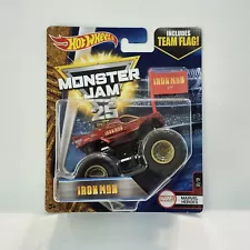 Hot Wheels Monster Jam 25th Marvel Heroes #2 Iron Man Team Flag For Sale