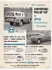 Vintage Sales Sheet "Whitco Convertible Pick-Up Top" For "Jeep" Gladiator Trucks