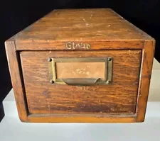 ANTIQUE Globe Oak Wood Catalog Drawer, ORIGINAL PIECE w/DRAWER SEE PHOTOS