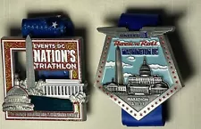 NEW! 2014 Triathlon & 2017 Marathon WASHINGTON DC Finisher Medals Lot