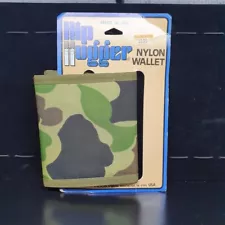 Hip Hugger Camo Nylon Wallet Trifold, USA, Hook and Loop, Vintage, New w/Tags