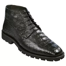 Black Genuine Caiman Crocodile Belly Ankle Boot By Los Altos (10.5-EE)