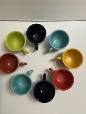 Fiesta Coffee Teacups Homer Laughlin HLC Fiestaware Set Of 8 Colors Colored