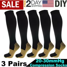 SALE! Fit Support Socks Unisex Easy-On & Off Knee High Copper Compression Socks