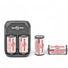 SUREFIRE 123A Rechargeable Batteries Includes Charger and Two Extra Batteries