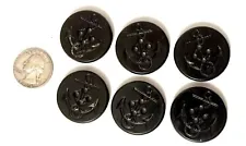 New ListingSet Of 6 Black US Navy Pea Coat Buttons Vintage 1-1/4”