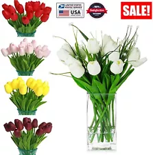 10PCS Artificial Lifelike Tulip Flowers Bouquet Wedding Home Festival Decor Gift