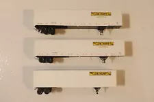 WALTHERS HO J B HUNT TRAILERS SET OF 3 - TWO 53 FOOT AND ONE 48 FOOT