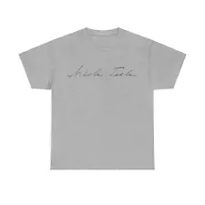 Nikola Tesla Autograph Print Cotton T-Shirt - Perfect Gift for Techies