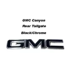 Billet Aluminum Rear Tail Gate Replace Emblem 2Tone Blk/Chm For 15-19 GMC Canyon