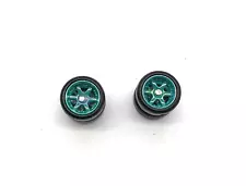 NEW CUSTOM HOT WHEELS 5-SPOKE TEAL RIM--REAL RIDER--SINGLE SET--10mm-M19