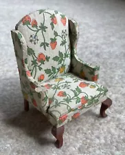 Patterned Wing Chair Dolls House Furniture Concord Miniatures Taiwan