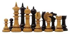 Northern Upright Reproduced 5" Antiqued Luxury Ebony wood Chessmen