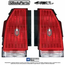 81* 83-86 Monte Carlo SS Tail Light Backup Lamp Lens Assembly w/ Emblem - PAIR