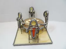 Vintage Nuts and Bolts Sculpture Welding Handmade Poker Game Cards Table Drink