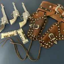 Vintage Roy Rogers Cap Guns, Bullets and Leather Holster