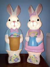 Boy Only Easter Bunny Holiday Blow Mold Cracker Barrel Exclusive “Boy Only”