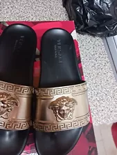 Versace Men's Medusa Head Embossed Slide