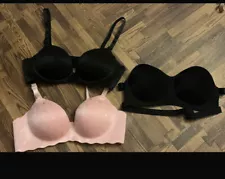 3 Womens Ladies Solid Color Gentle PUSH UP Bra Full Cup