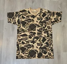 Vintage Camo Shirt Men's Medium (Fits Small) Short Sleeve Single Stitch 80s 90s