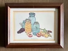 C. Don Ensor “The Good Things” Framed Art Print Ball Mason Jars & Fruit 7x6"