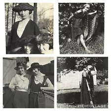 4 Vintage 1920s Photos of Pretty Girls Women Wearing Nice Hat Flapper Fashion ð©·