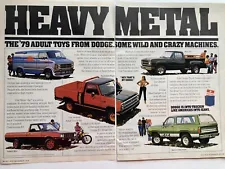 1979 Dodge Van Warlock Macho Ramcharger Power Wagon Jr Sport Print Ad Adult Toys