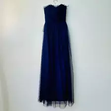 Vera Wang Maids Strapless Gown long in Blue size 2