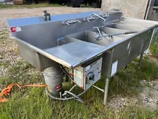 Commercial 3 Compartment 102" x 40" Stainless Steel Sink with Disposal & Faucets