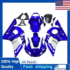 ABS Injection Plastic ABS Fairing Fit for Yamaha YZF R6 1998-2002 Blue White (For: 1999 Yamaha)