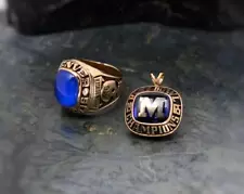 New ListingJohn F Rowser #46 Broncos NFL 10KG Ring & 1965 Rose Bowl Michigan 10KG Pendant