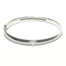 Auth HEARTS ON FIRE - 18K White Gold Diamond Bangle