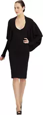 $1095 L Donna Karan Vintage black label collection viscose bodycon dress L