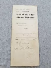 1919 Bill of Sale for Motor Vehicles 1920 Peerless Sedan 2 Assignments Notarized